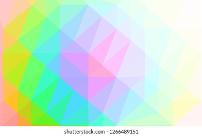 Light Multicolor, Rainbow vector polygonal background. Geometric illustration in Origami style with gradient. Completely new design for your business.