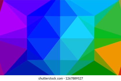 Light Multicolor, Rainbow vector polygonal pattern. Creative geometric illustration in Origami style with gradient. A completely new template for your business design.