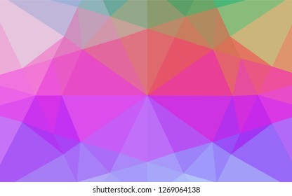 Light Multicolor, Rainbow vector polygonal template. Colorful illustration in abstract style with gradient. The best triangular design for your business.