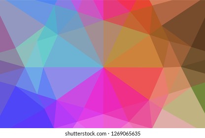 Light Multicolor, Rainbow vector polygonal pattern. A vague abstract illustration with gradient. The best triangular design for your business.