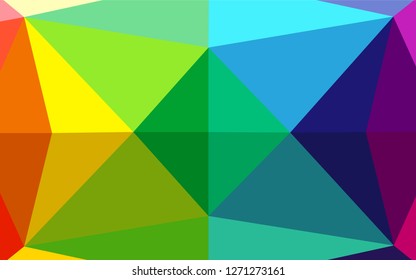 Light Multicolor, Rainbow vector polygonal pattern. Creative geometric illustration in Origami style with gradient. The elegant pattern can be used as part of a brand book.