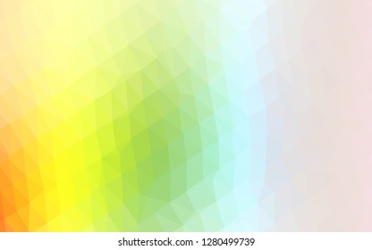 Light Multicolor, Rainbow vector polygonal template. A completely new color illustration in a vague style. Triangular pattern for your business design.