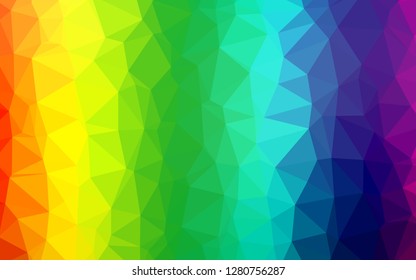 Light Multicolor, Rainbow vector polygonal pattern. A vague abstract illustration with gradient. The best triangular design for your business.
