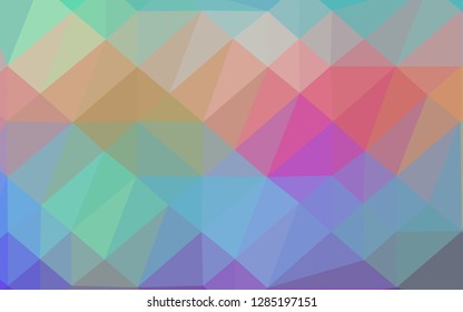 Light Multicolor, Rainbow vector polygonal template. Colorful illustration in Origami style with gradient.  Textured pattern for background.
