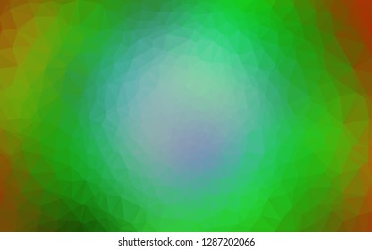 Light Multicolor, Rainbow vector polygonal background. Shining colored illustration in a Brand new style. New texture for your design.