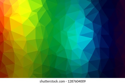 Light Multicolor, Rainbow vector polygonal template. A vague abstract illustration with gradient. Polygonal design for your web site.