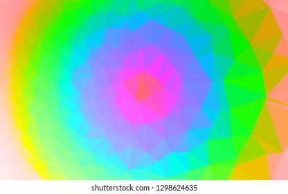 Light Multicolor, Rainbow vector polygonal pattern. Shining illustration, which consist of triangles. Elegant pattern for a brand book.