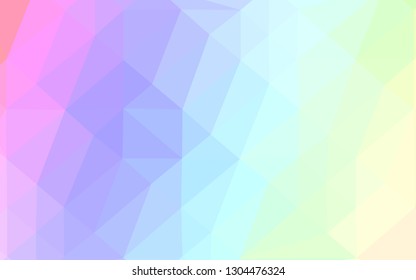 Light Multicolor, Rainbow vector polygonal pattern. A completely new color illustration in a vague style. New texture for your design.