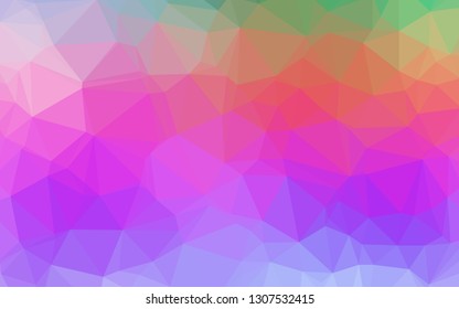 Light Multicolor, Rainbow vector polygonal pattern. A vague abstract illustration with gradient. Completely new template for your business design.