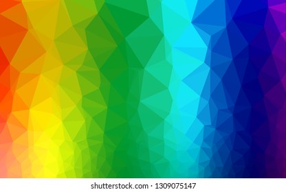 Light Multicolor, Rainbow vector polygonal background. An elegant bright illustration with gradient. Elegant pattern for a brand book.