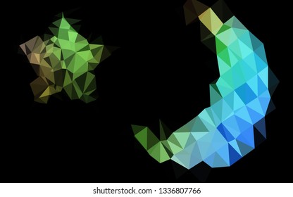 Light Multicolor, Rainbow vector polygonal pattern. Shining illustration, which consist of triangles. Template for a cell phone background.