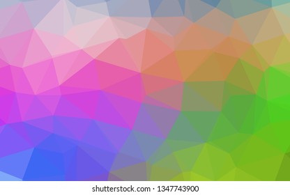 Light Multicolor, Rainbow vector polygonal template. Shining colored illustration in a Brand new style. The best triangular design for your business.