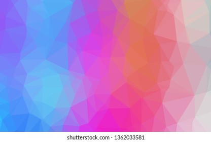 Light Multicolor, Rainbow vector polygonal background. Geometric illustration in Origami style with gradient. Brand new style for your business design.