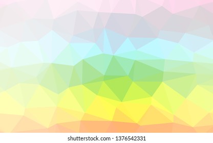 Light Multicolor, Rainbow vector polygonal background. A completely new color illustration in a vague style. Brand new style for your business design.