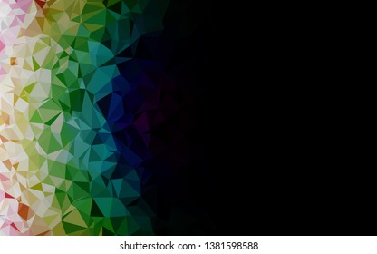 Light Multicolor, Rainbow vector polygonal background. Creative illustration in halftone style with gradient. Textured pattern for background.