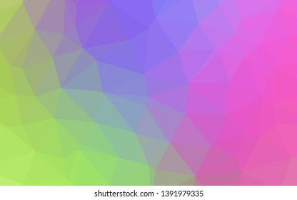Light Multicolor, Rainbow vector polygonal template. Creative illustration in halftone style with gradient. Elegant pattern for a brand book.