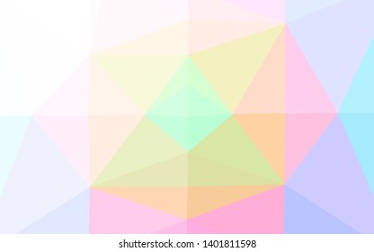 Light Multicolor, Rainbow vector polygonal background. Modern geometrical abstract illustration with gradient. Textured pattern for background.