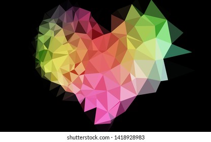 Light Multicolor, Rainbow vector polygonal pattern. A vague abstract illustration with gradient. New texture for your design.