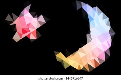 Light Multicolor, Rainbow vector polygonal background. Triangular geometric sample with gradient.  Triangular pattern for your business design.