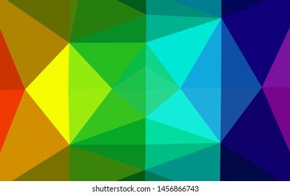 Light Multicolor, Rainbow vector polygonal background. Colorful illustration in Origami style with gradient.  The best triangular design for your business.