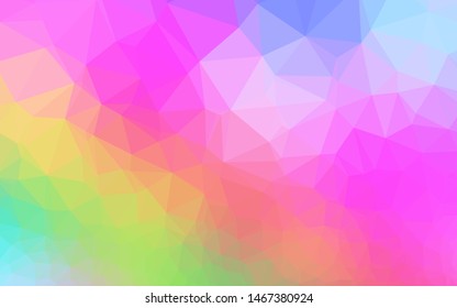 Light Multicolor, Rainbow vector polygonal pattern. A vague abstract illustration with gradient. Textured pattern for background.