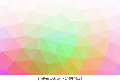 Light Multicolor, Rainbow vector polygonal background. A completely new color illustration in a vague style. The best triangular design for your business.