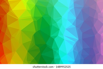 Light Multicolor, Rainbow vector polygonal template. An elegant bright illustration with gradient. The best triangular design for your business.