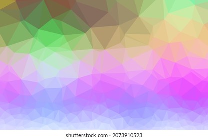 Light Multicolor, Rainbow vector polygonal pattern. Glitter abstract illustration with an elegant design. The best triangular design for your business.
