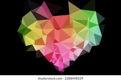 Light Multicolor, Rainbow vector polygonal template. Glitter abstract illustration with an elegant design. Textured pattern for background.