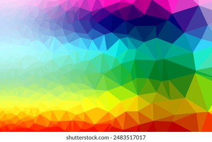 Light Multicolor, Rainbow vector polygonal pattern. Colorful illustration in abstract style with gradient. Completely new template for your business design.
