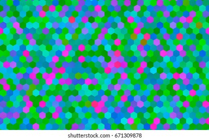 Light Multicolor, Rainbow vector polygonal illustration, which consist of hexagons. Hexagonal design for your business. Creative geometric background in Origami style with gradient