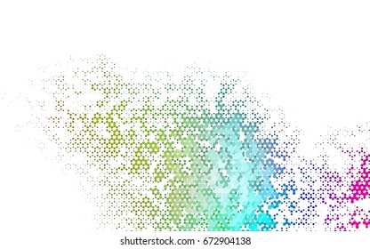 Light Multicolor, Rainbow vector polygonal illustration, which consist of hexagons. Hexagonal design for your business. Creative geometric background in Origami style with gradient