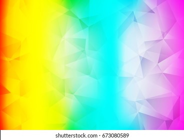 Light Multicolor, Rainbow vector polygonal pattern. Brand-new colored illustration in blurry style with gradient. The template can be used as a background for cell phones.