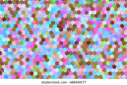 Light Multicolor, Rainbow vector polygonal illustration, which consist of hexagons. Hexagonal pattern for your business design. Geometric background in Origami style with gradient. 
