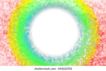 Light Multicolor, Rainbow vector polygonal illustration, which consist of hexagons. Hexagonal pattern for your business design. Geometric background in Origami style with gradient. 