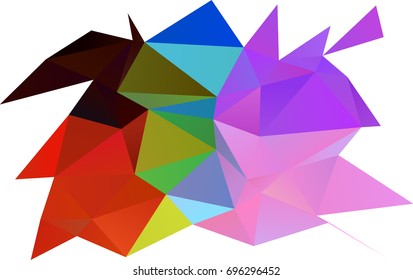 Light Multicolor, Rainbow vector polygonal template. A vague abstract illustration with gradient. The best triangular design for your business.