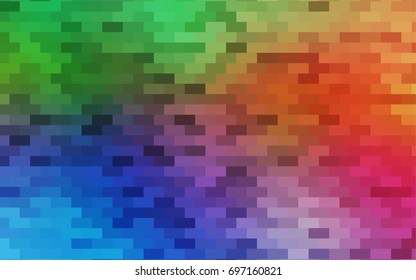 Light Multicolor, Rainbow vector polygonal illustration consisting of rectangles. Rectangular design for your business. Creative geometric background in origami style with gradient.