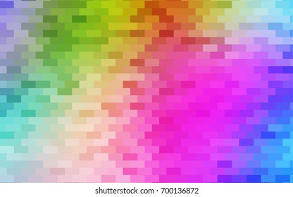 Light Multicolor, Rainbow vector polygonal illustration, which consist of rectangles. Rectangular pattern for your business design. Geometric background in Origami style with gradient. 