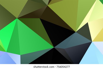 Light Multicolor, Rainbow vector polygonal background. A sample with polygonal shapes. Brand-new style for your business design.