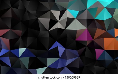 Light Multicolor, Rainbow vector polygonal pattern. Triangular geometric sample with gradient.  The template can be used as a background for cell phones.