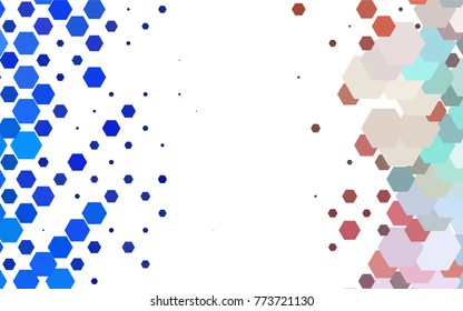 Light Multicolor, Rainbow vector polygonal illustration, which consist of hexagons. Hexagonal design for your business. Creative geometric background in Origami style with gradient