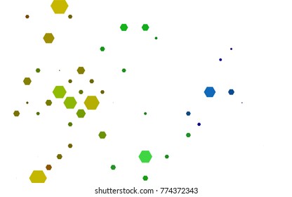 Light Multicolor, Rainbow vector polygonal illustration, which consist of hexagons. Hexagonal pattern for your business design. Geometric background in Origami style with gradient. 
