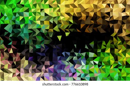 Light Multicolor, Rainbow vector polygonal template. Geometric illustration in Origami style with gradient.  A new texture for your design.