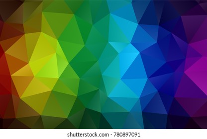 Light Multicolor, Rainbow vector polygonal pattern. Shining illustration, which consist of triangles. A completely new template for your business design.