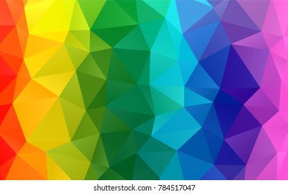 Light Multicolor, Rainbow vector polygonal template. Colorful abstract illustration with gradient. A completely new design for your business.