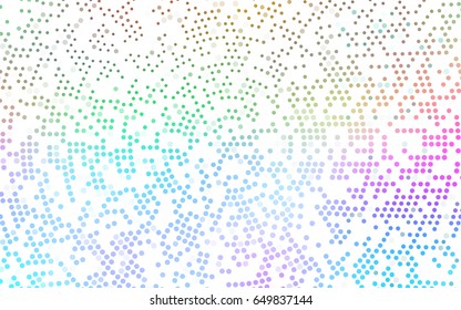 Light Multicolor, Rainbow vector red banner with set of circles, dots. Donuts Background. Creative Design Template. Technological halftone illustration.