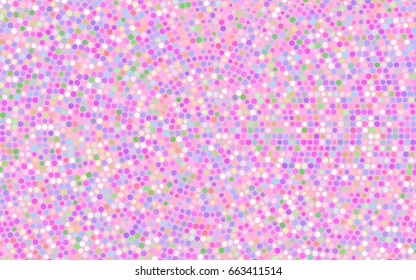 Light Multicolor, Rainbow vector red banner with set of circles, dots. Donuts Background. Creative Design Template. Technological halftone illustration.