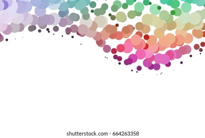 Light Multicolor, Rainbow vector red pattern of geometric circles, shapes. Colorful mosaic banner. Geometric background with colored disks.