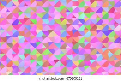 Light Multicolor, Rainbow vector red banner with set of circles, dots. Donuts Background. Creative Design Template. Technological halftone illustration.
