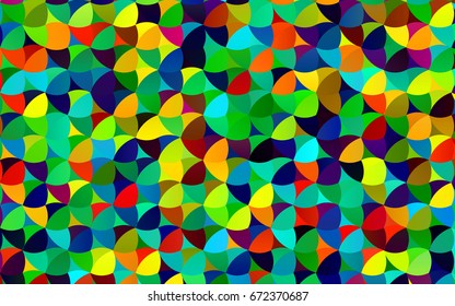 Light Multicolor, Rainbow vector red pattern of geometric circles, shapes. Colorful mosaic banner. Geometric background with colored disks.